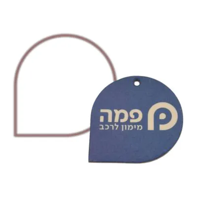 ריחנית ממותגת בצורת עיגול עם פינה, דוגמה מודפסת