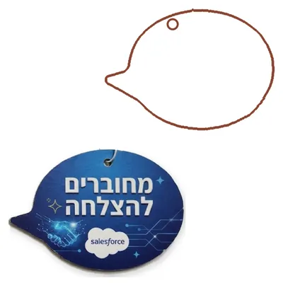 ריחנית ממותגת בצורת בועת דיבור, דוגמה מודפסת